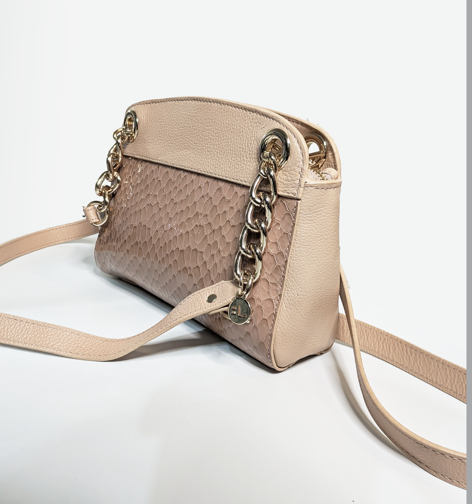Snake Skin Leather Mini Shoulder Bag
