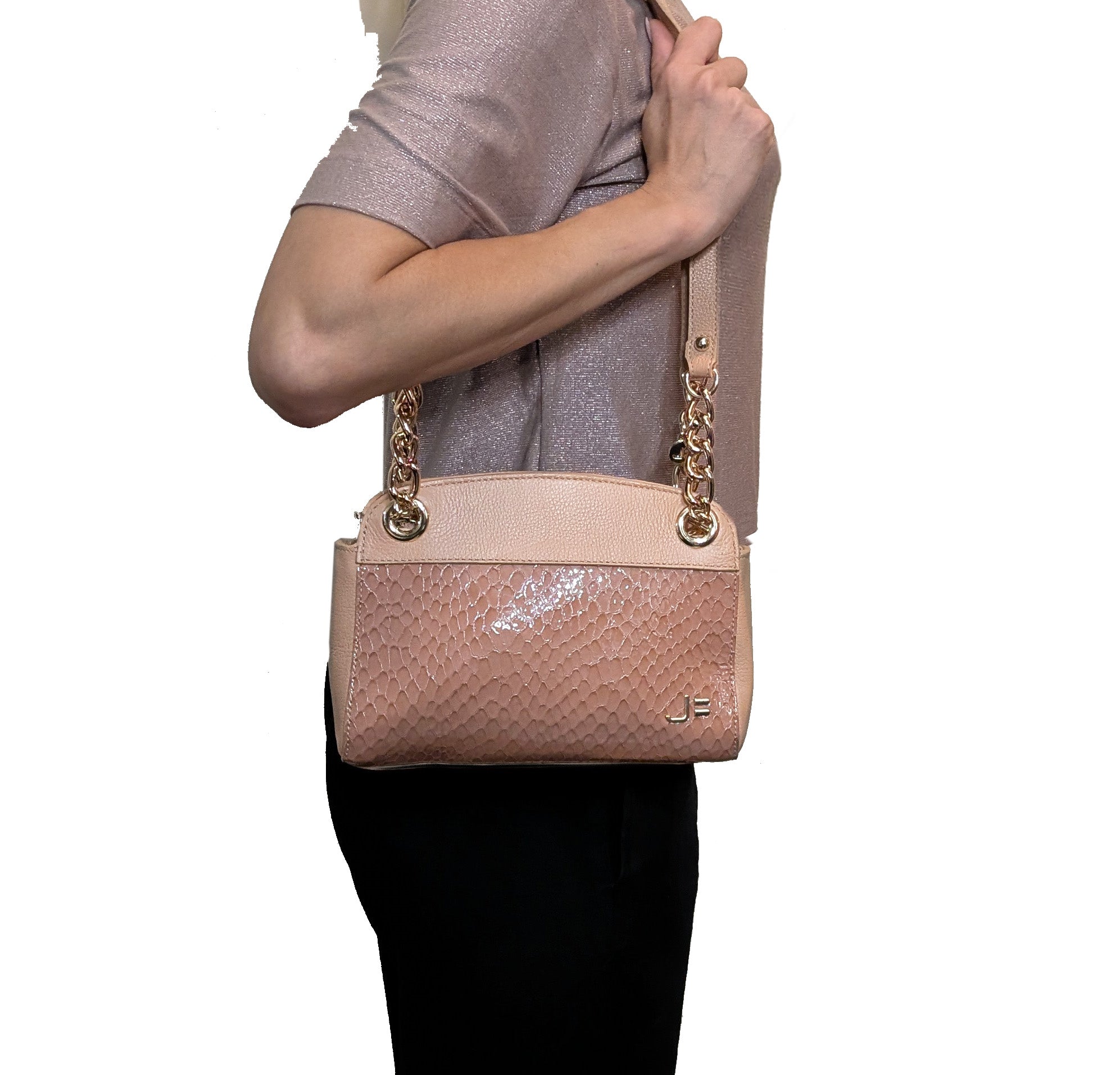 Snake Skin Leather Mini Shoulder Bag