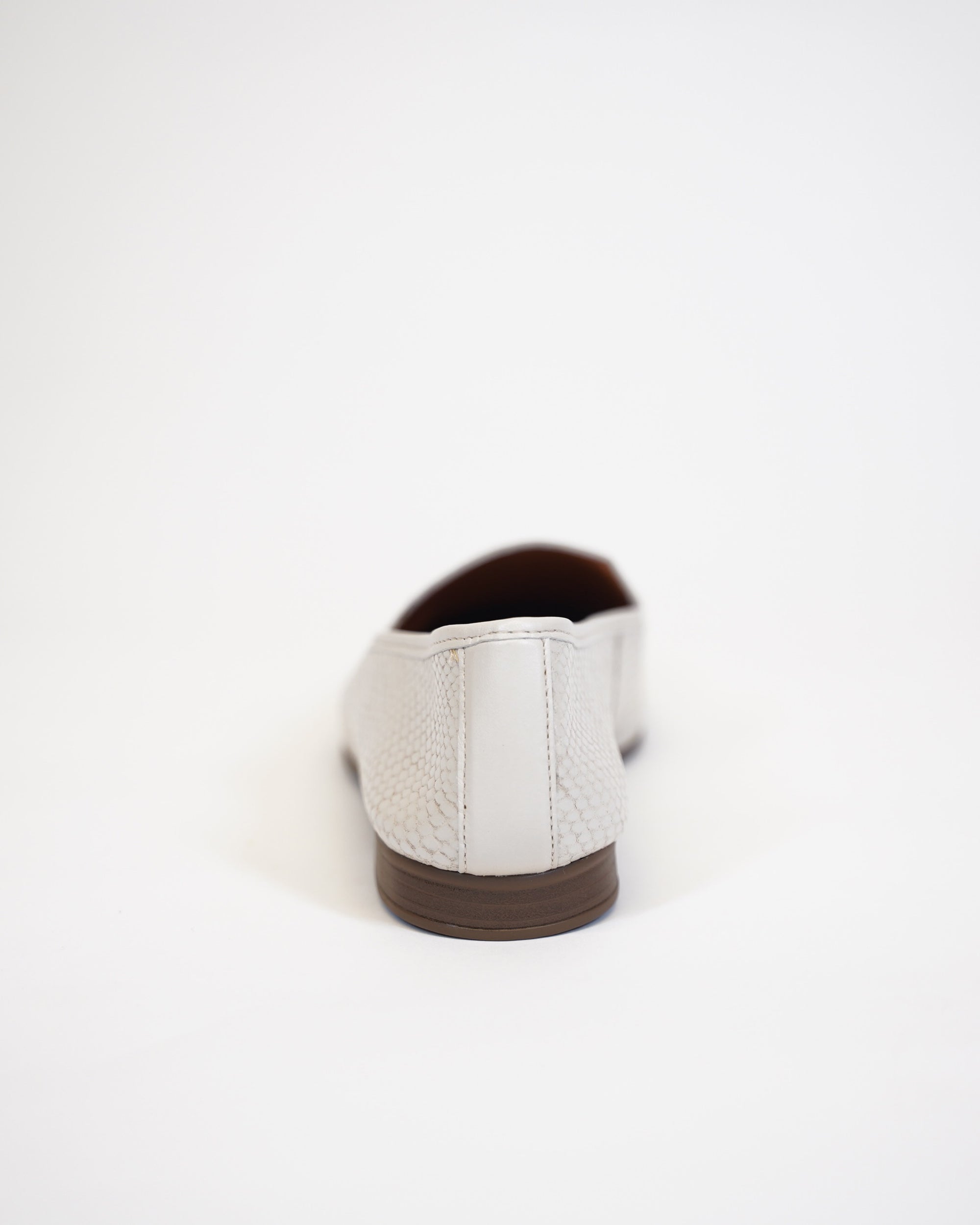 White Classic Loafer with Gold Accent