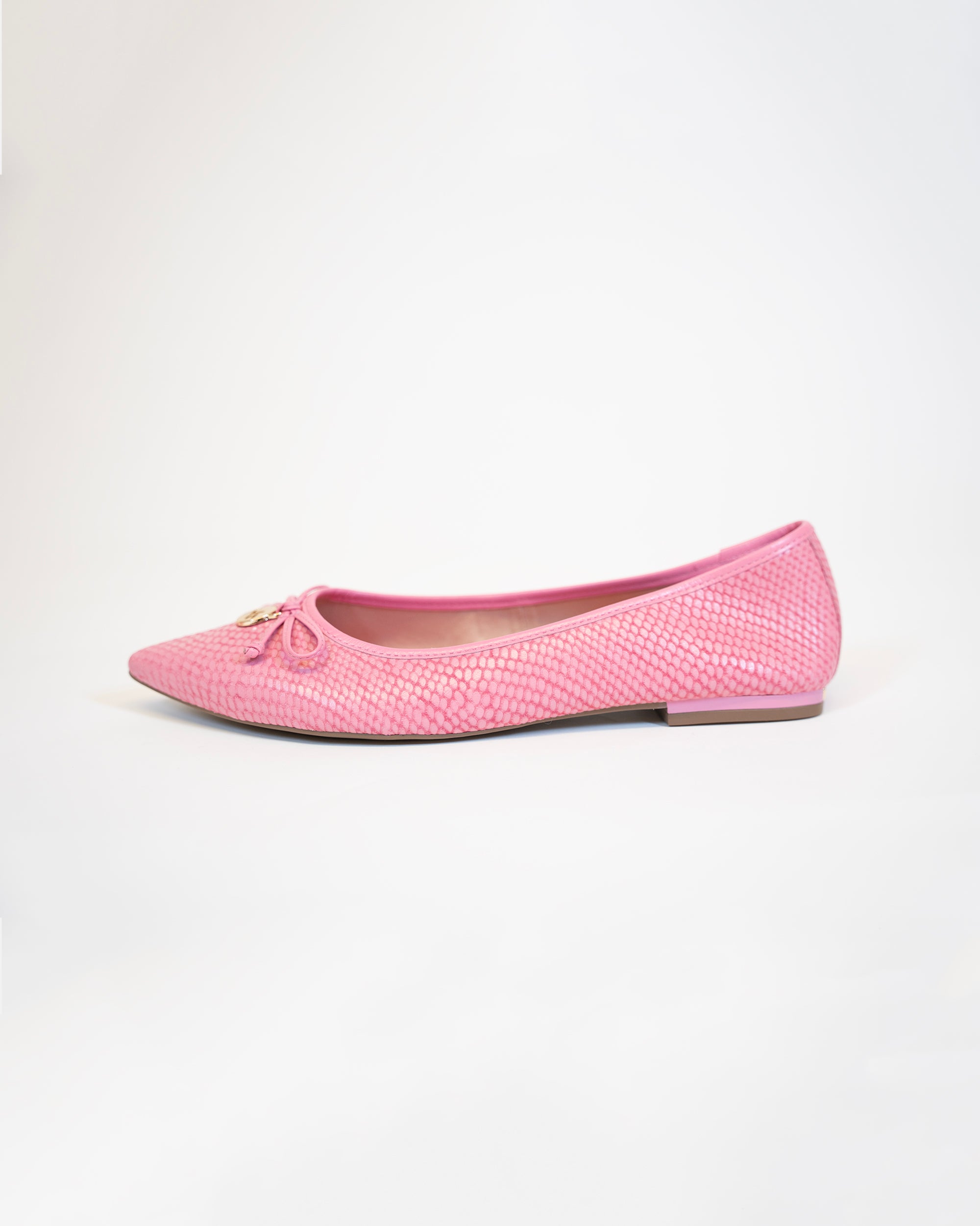 Pink Bow Front Ballerina Flat